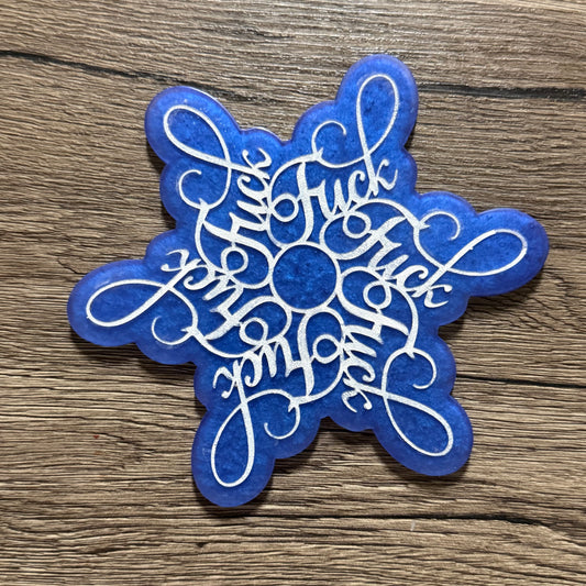 Resin Fuck Snowflake XL Coaster