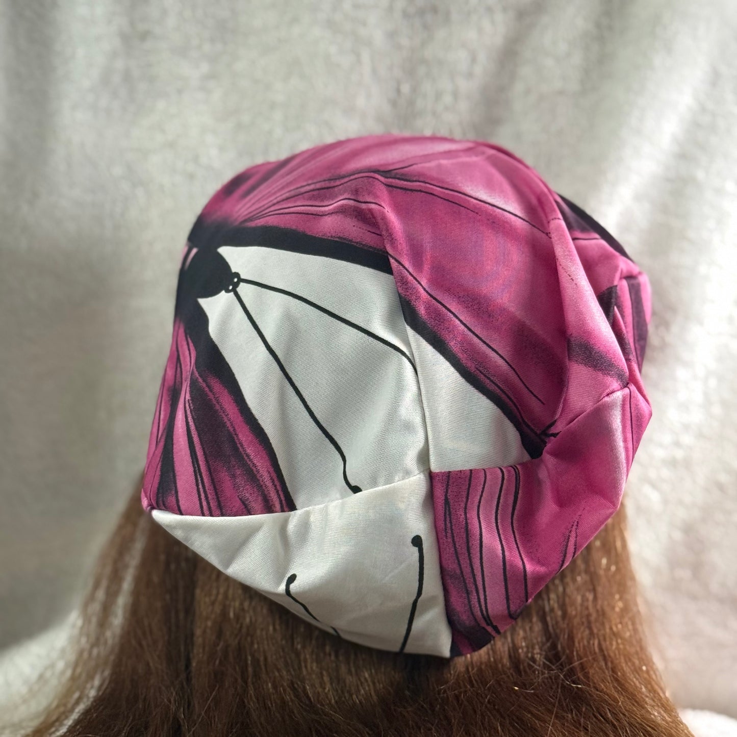 Pink Butterfly Slouch Beanie – Upcycled Everyday Hat