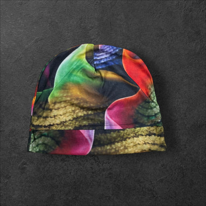 Psychedelic Shroomie Lightweight Slouch Beanie – Upcycled Everyday Hat