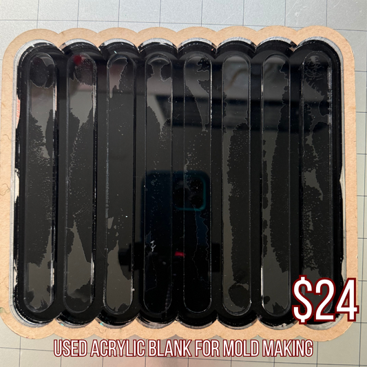 Used Sticks Acrylic Blank for Mold Making with Attached Housing