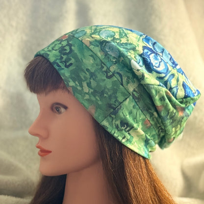 Iris Garden Slouch Beanie – Upcycled Everyday Hat