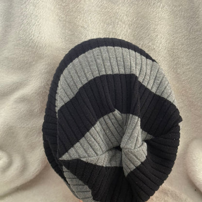 Grayscale Riot Slouch Beanie – Upcycled Everyday Hat
