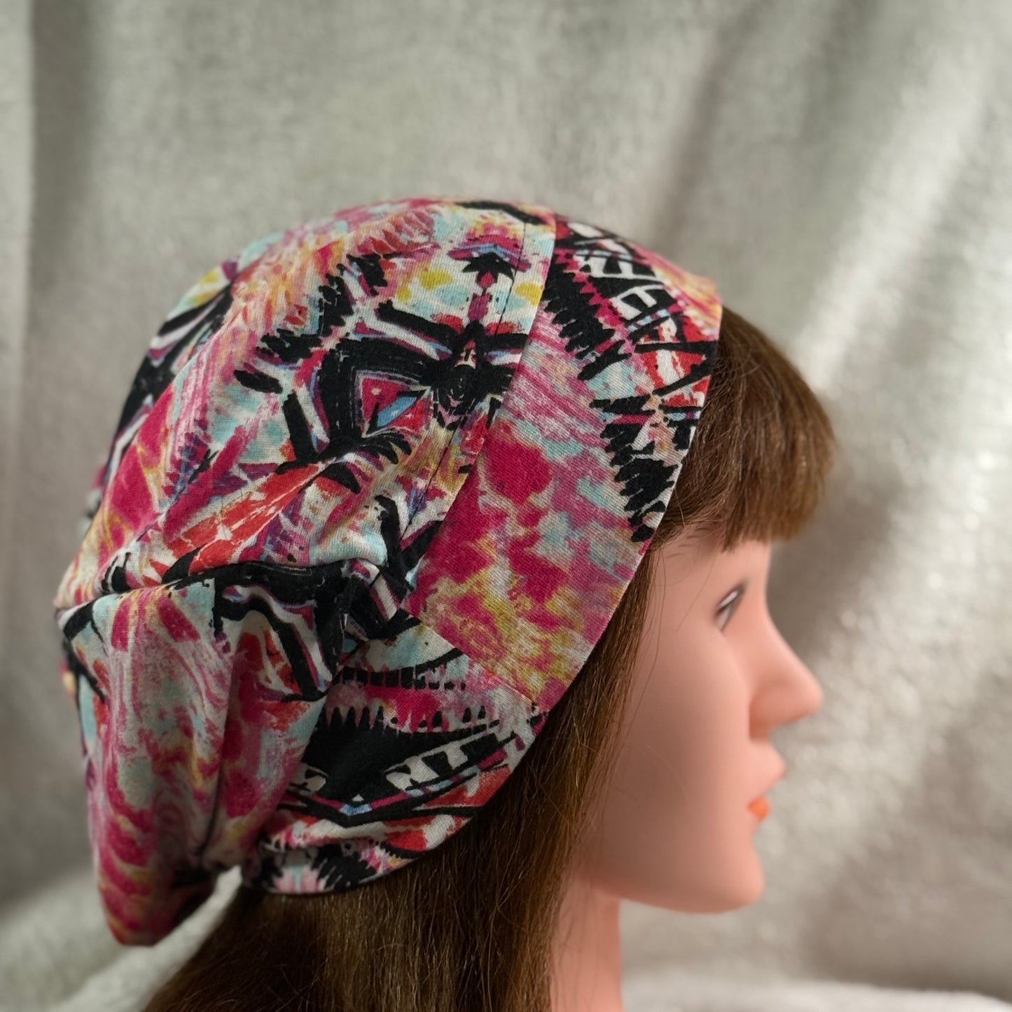 Electric Aztec Slouch Beanie – Upcycled Everyday Hat