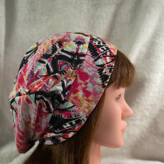 Electric Aztec Slouch Beanie – Upcycled Everyday Hat