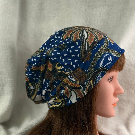 Boho Paisley Slouch Beanie – Upcycled Everyday Hat