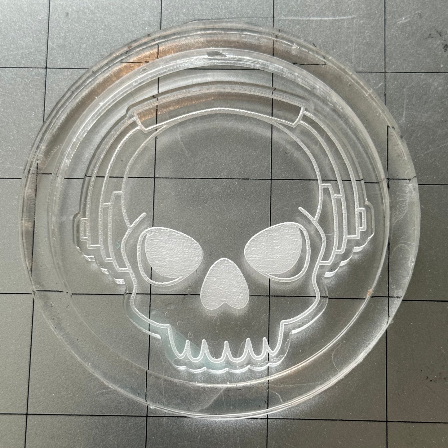 Skull Acrylic Blank for Mold Making with Attached Housing