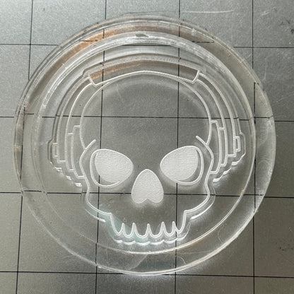 Skull Acrylic Blank for Mold Making with Attached Housing