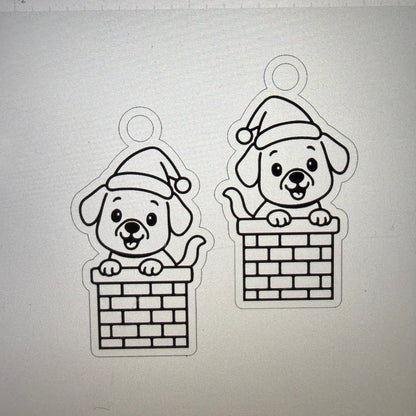 Christmas Puppy Earrings Mold