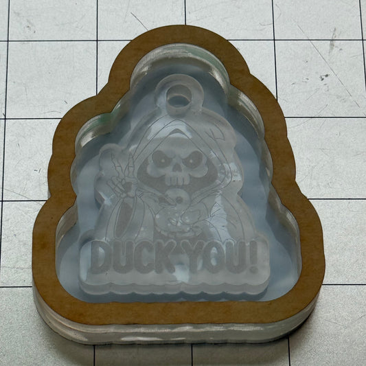 Used Duck You Grim Reaper Acrylic Blank for Mold Making  with Attached Housing