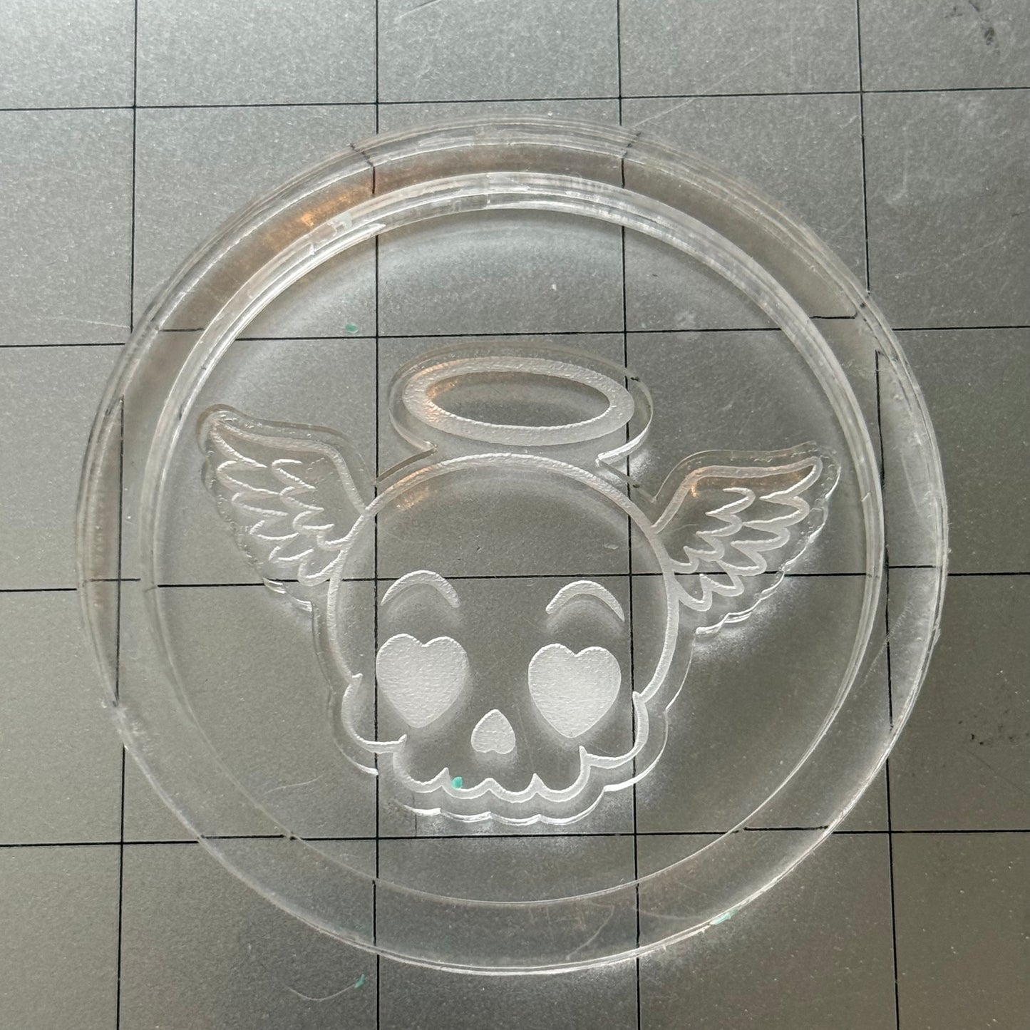 Skull Acrylic Blank for Mold Making with Attached Housing
