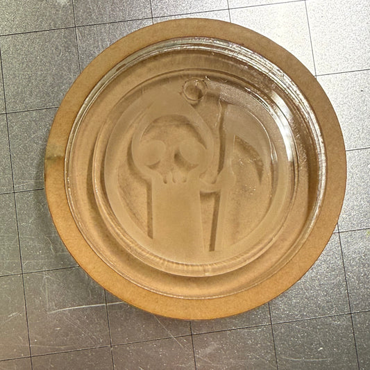 Used Grim Reaper Acrylic Blank for Mold Making  with Attached Housing