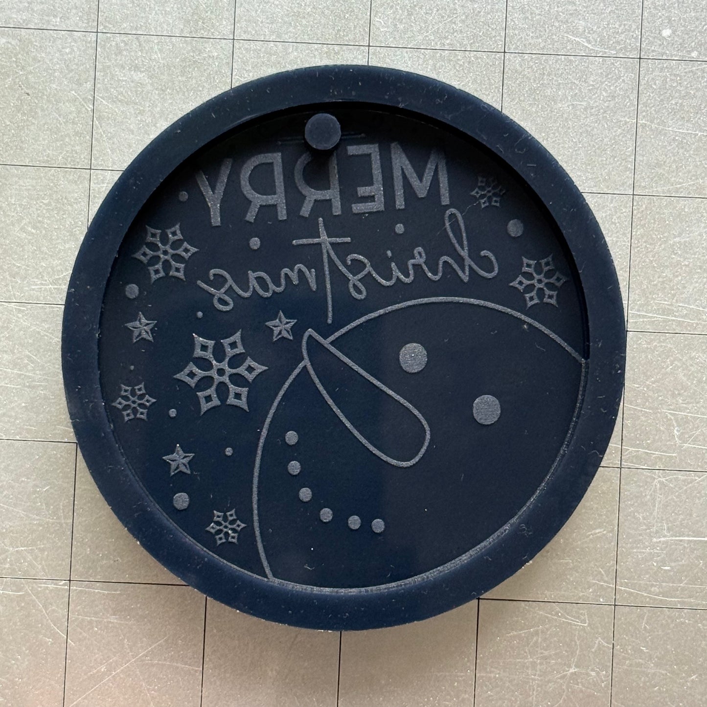 Ready to Ship Merry Christmas Snowman Ornament Mold