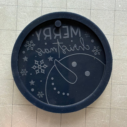 Ready to Ship Merry Christmas Snowman Ornament Mold