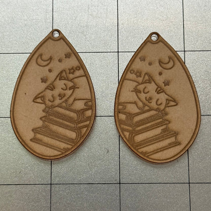 Book Cat Earring Acrylic Blanks for Mold Making