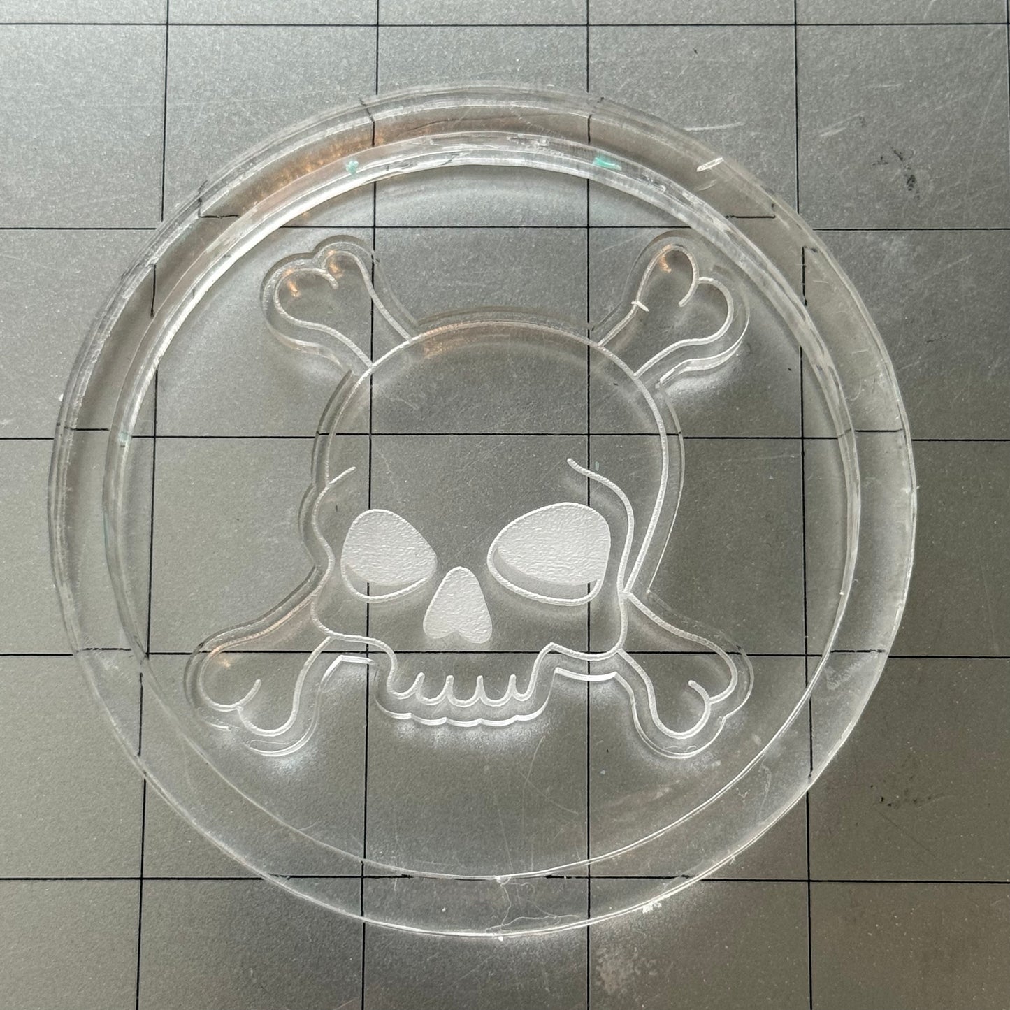 Skull Acrylic Blank for Mold Making with Attached Housing