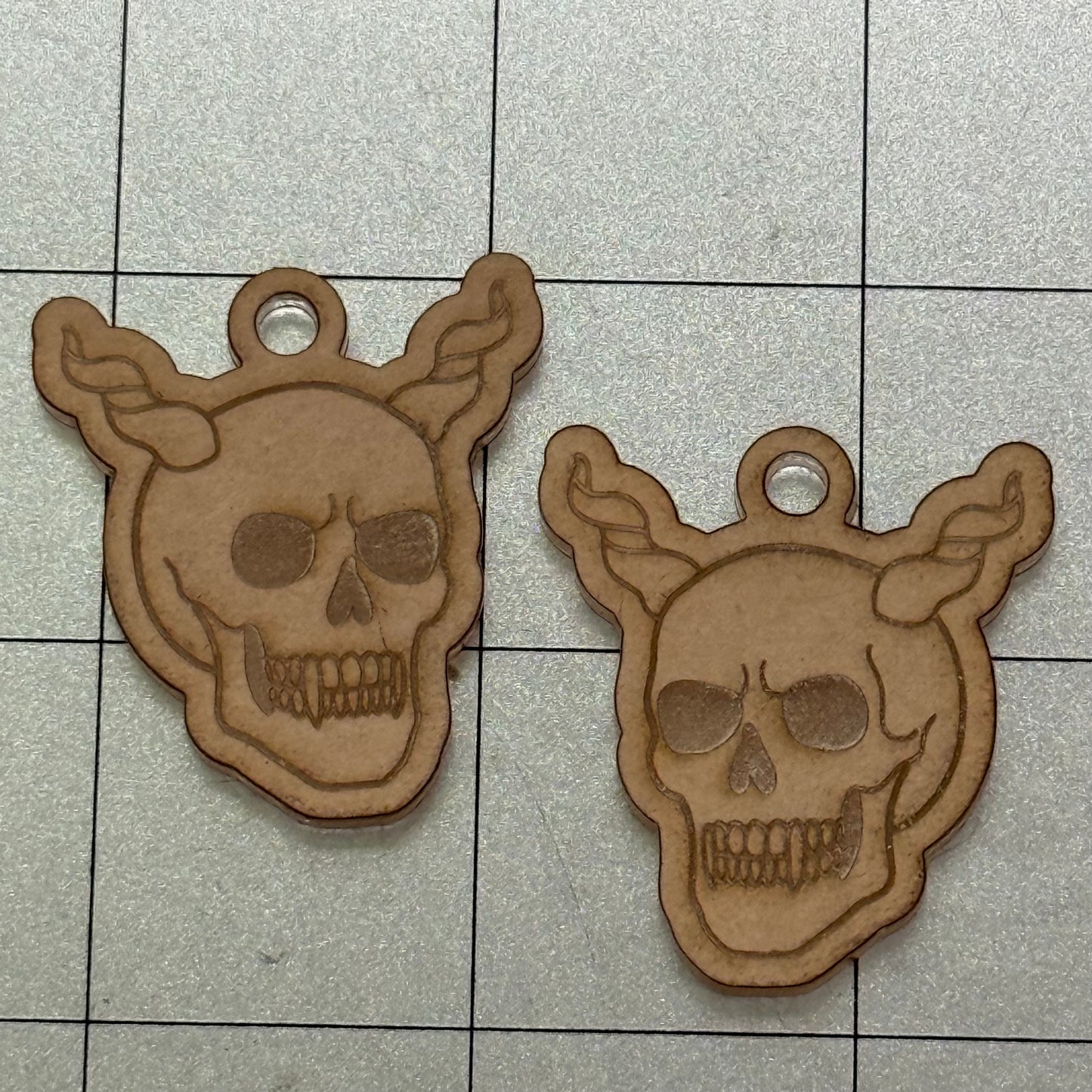 Horned Skull Earrings Acrylic Blanks for Mold Making