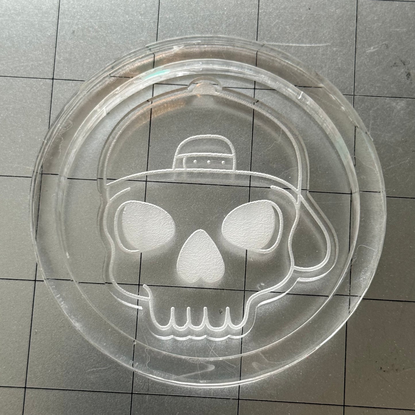 Skull Acrylic Blank for Mold Making with Attached Housing