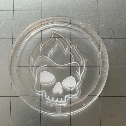 Skull Acrylic Blank for Mold Making with Attached Housing