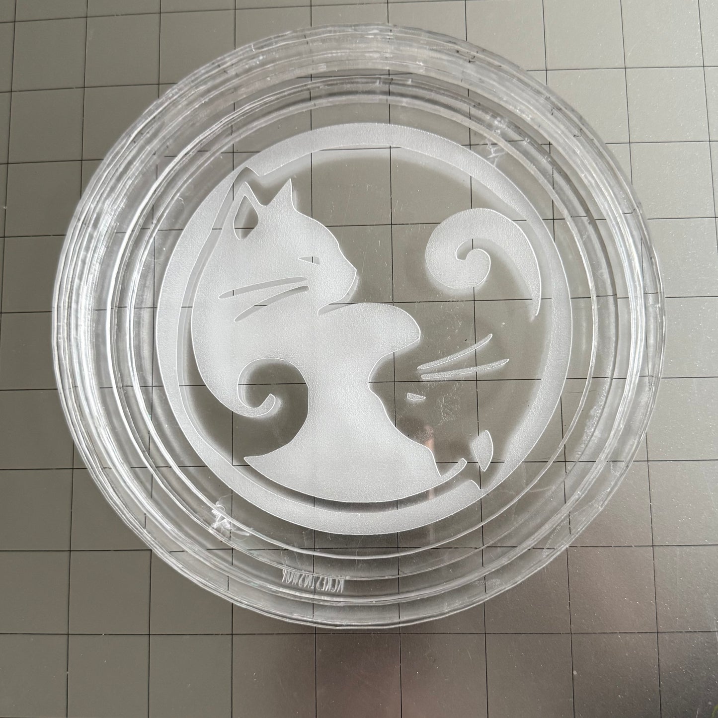 Yin Yang Kitties Tray Acrylic Blank for Mold Making