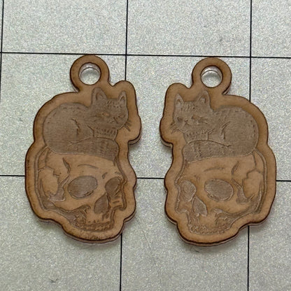 Cat on Skull Earrings Acrylic Blanks for Mold Making