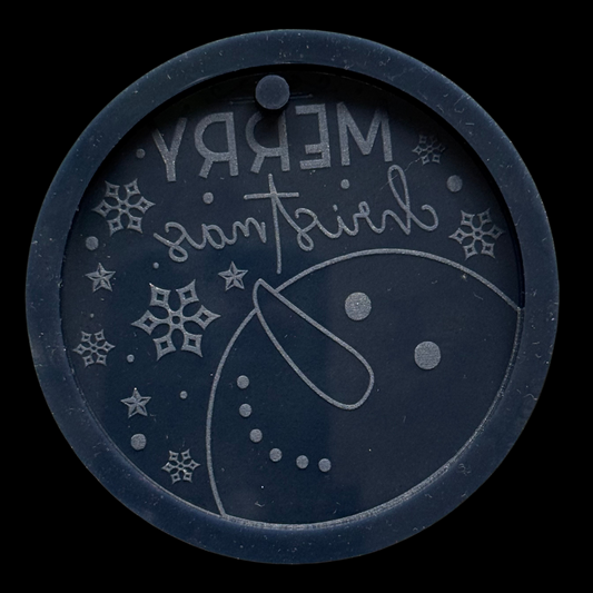 Merry Christmas Snowman Ornament Mold