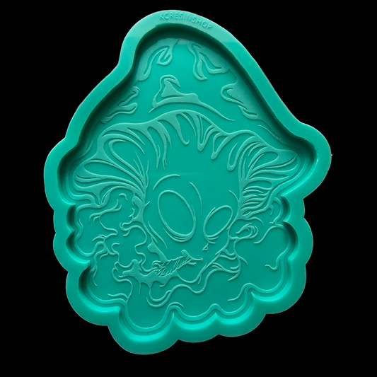 Smoking Alien Flat Mold