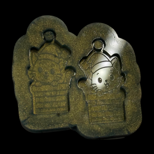 Christmas Kitty Earrings Mold