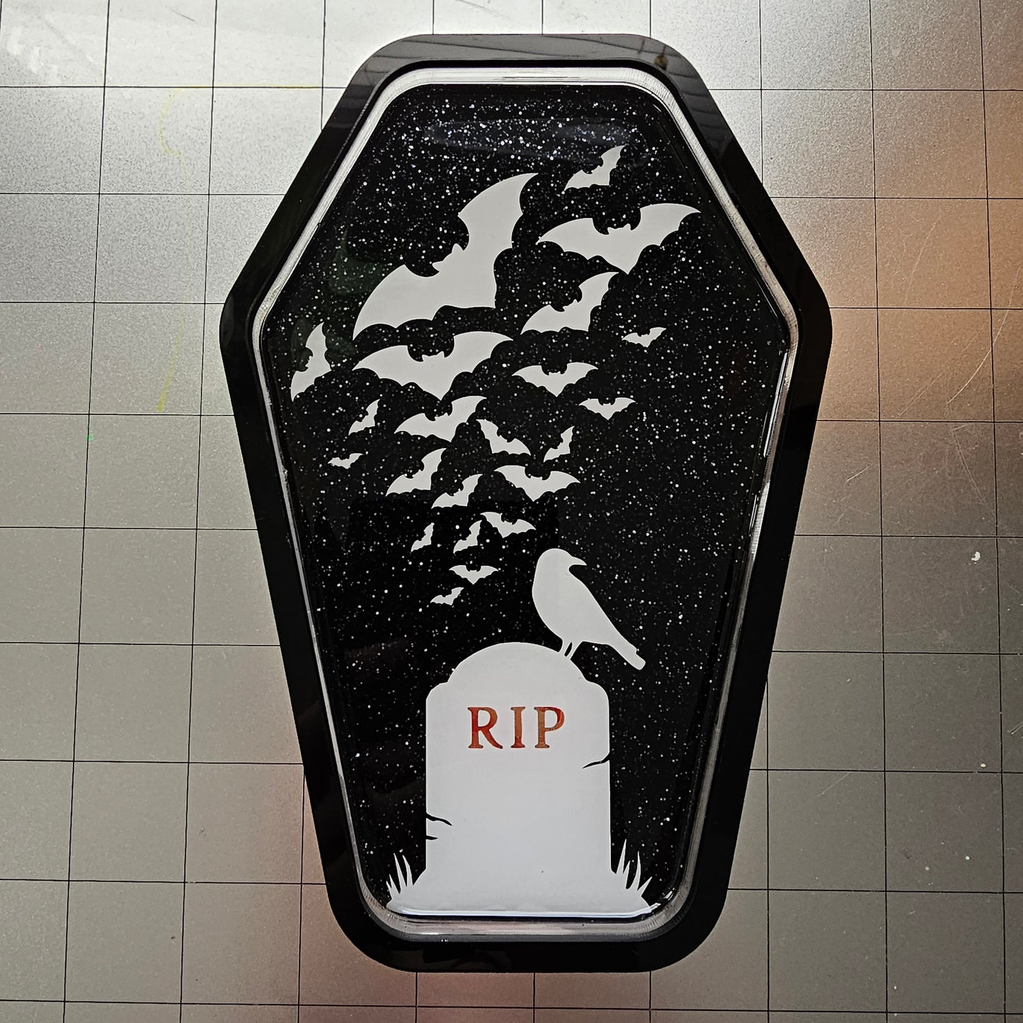 Graveyard Coffin Acrylic Pen Tray